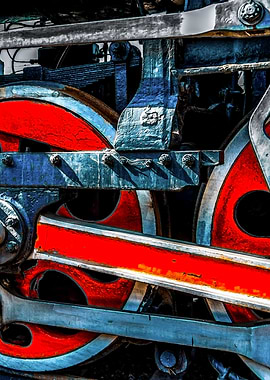 Red Steam Loco Wheel Right