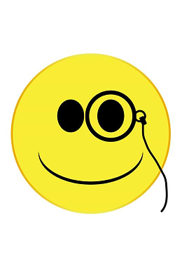 Monocle Glass Smile Face