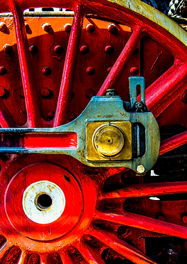Red Steam Engine Wheel