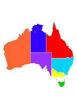 Australia States In Colour