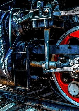 Red Steam Loco Wheel Left