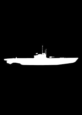 U Boat In White Silhouette