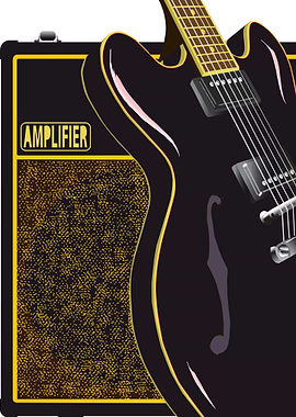 Black Guitar And Amplifier