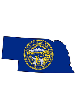 Nebraske Map and Flag