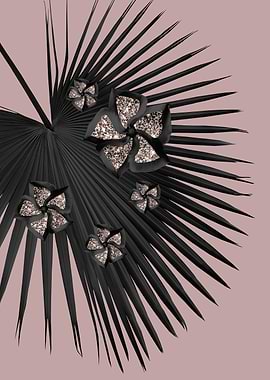 Fan Palm Floral Glitter 3