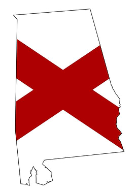 Alabama State Flag Map