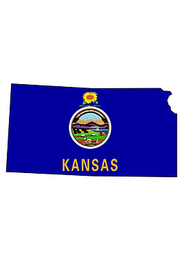 Kansas Map and Flag