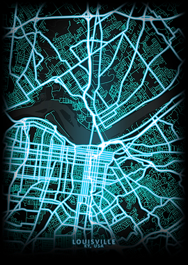 Louisville KY USA City Map