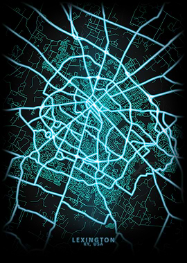 Lexington KY USA City Map