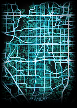 Arlington TX USA City Map