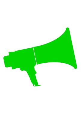 Green Isolated Megaphone
