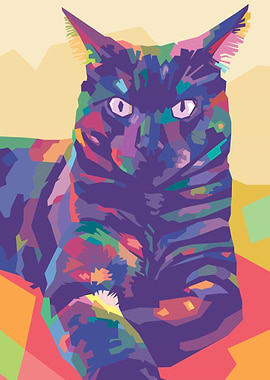CAT IN POP ART DESIGN