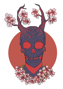 Sakura Skull Art