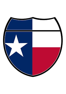 Texas Flag Interstate Sign