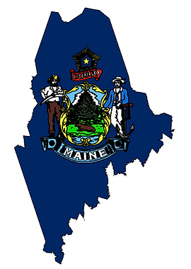 Maine Outline Map and Flag