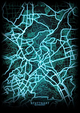 Stuttgart Germany City Map