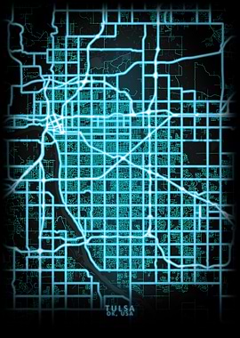 Tulsa OK USA City Map