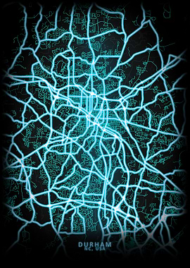 Durham NC USA City Map