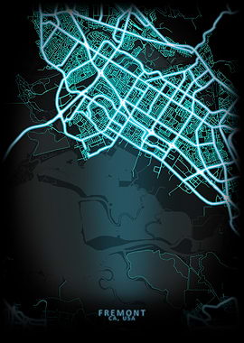Fremont CA USA City Map