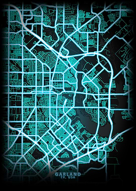 Garland TX USA City Map