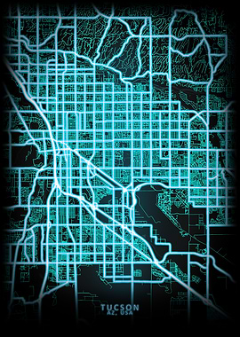 Tucson AZ USA City Map