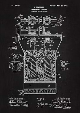 1902 Champagne Freezer Art