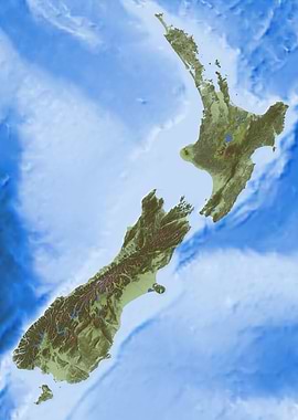 New Zealand Relief Map