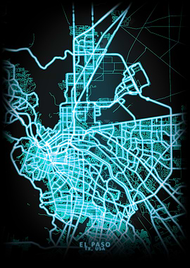 El Paso TX USA City Map