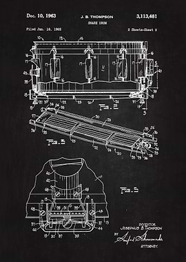 1963 Snare Drum Patent Art