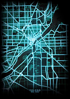 Toledo OH USA City Map