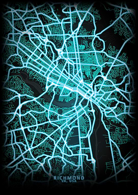 Richmond VA USA City Map