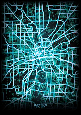 Dayton OH USA City Map