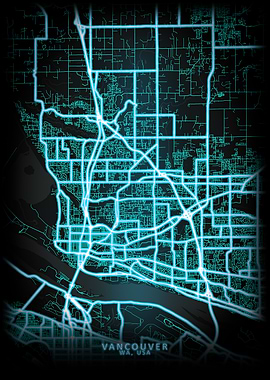 Vancouver WA USA City Map
