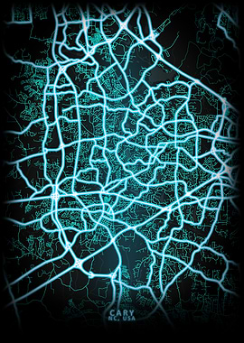 Cary NC USA City Map