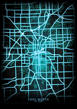 Fort Wayne IN USA City Map