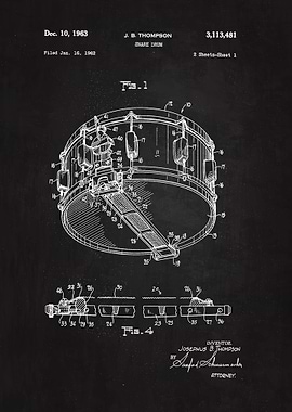 1963 Snare Drum Patent