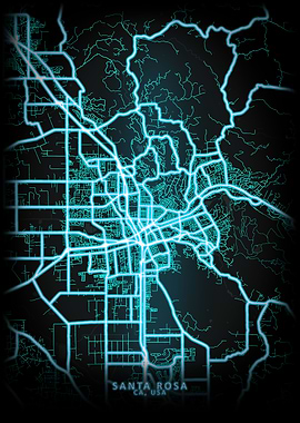 Santa Rosa CA USA City Map