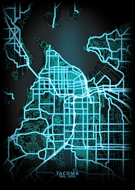 Tacoma WA USA City Map
