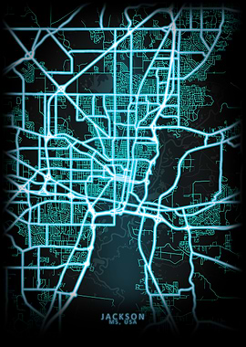 Jackson MS USA City Map