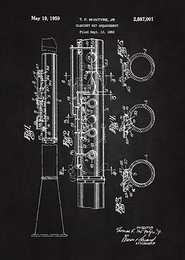 1959 Clarinet Key Patent
