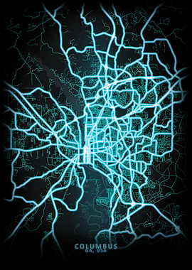 Columbus GA USA City Map