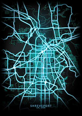 Shreveport LA USA City Map