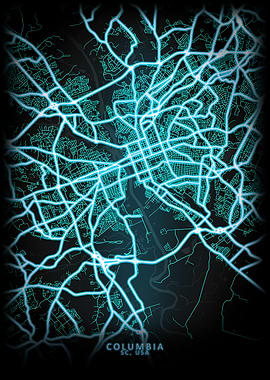 Columbia SC USA City Map