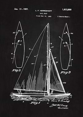 1927 Sailboat Patent Art