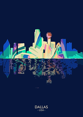 Dallas Skyline city light