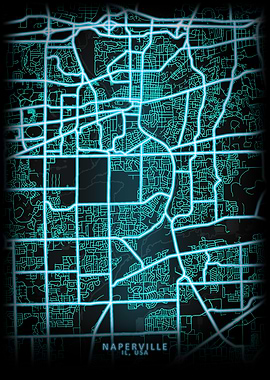 Naperville IL USA City Map