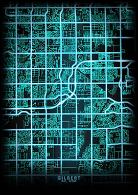 Gilbert AZ USA City Map