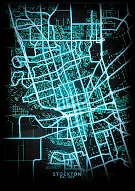 Stockton CA USA City Map