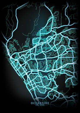 Oceanside CA USA City Map