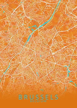 Brussels Belgium City Map